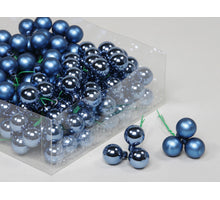 cb. 144 glasballen/wire basic blue 20 mm