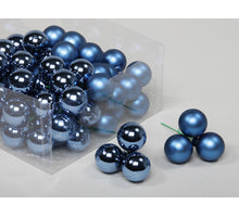 cb. 72 glasballen/wire basic blue 30 mm