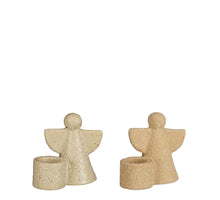 Kandelaar engel bruin l.bruin 2 assorti - l7xb5xh7,5cm