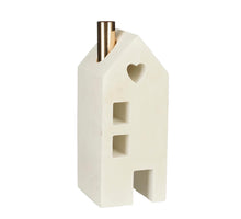 Decoration house white - l9.5xb10xh24cm