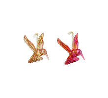 Ornament vogel rood goud 2 assorti - l9xb8xh11cm