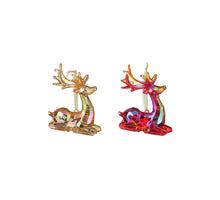 Ornament deer red gold 2 assorted - l7.5xb2.5xh9cm
