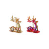 Ornament deer red gold 2 assorted - l7.5xb2.5xh9cm