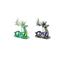 Ornament deer green blue 2 assorted - l7.5xb2.5xh9cm