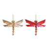 Dragonfly ornament, red and gold, 2 assorted - l14.5 x b1 x h10 cm