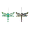 Ornament libelle groen blauw 2 assorti - l14,5xb1xh10cm