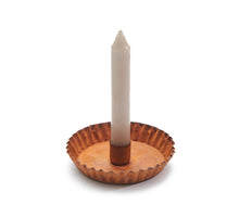 Metal candle holder, wavy Ø11,5x2cm rusty