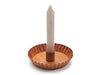 Metal candle holder, wavy Ø11.5x2cm rusty