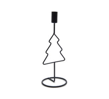 Metal pine tree candle holder  27cm black