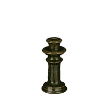 Elena candlestick green - h19xd9.5cm