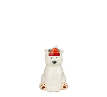 Funny polar bear candlestick white - l8.5xb8xh13cm
