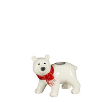 Funny polar bear candlestick white - l13xb6.5xh11.5cm