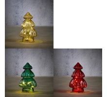 Tree green gold red 3 ass 10 LED - h19.5xd12cm - excl. battery with timer