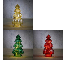 Tree green gold red 3 ass 10 LED - h28xd15cm - excl. battery with timer
