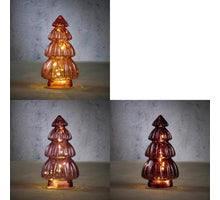 Purple light pink red tree with 3 assorted 10 LED lights - H28 x D15 cm - Battery not included with timer
