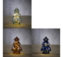 Tree blue gray brown 3 ass 10 LED - h19.5xd12cm - excl. battery with timer