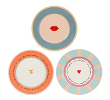 Bella ontbijtbord d.blauw l.blauw oranje 3 assorti - h1,5xd20,5cm