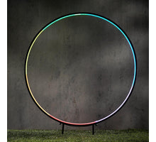 Garden neon tuinsteker cirkel zwart timer afstandsb. - d60cm