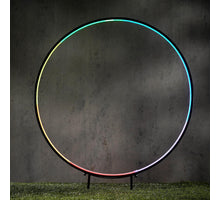 Garden neon tuinsteker cirkel zwart timer afstandsb. - d120cm