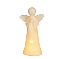 Decoratie engel wit led battery operated - l11xb6,5xh20,5cm
