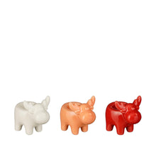 Kandelaar eland rood wit oranje 3 assorti - l7,5xb4,5xh6cm