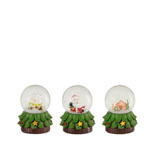Decoratie waterbal kerstfiguur groen 3 assorti - h7xd5cm