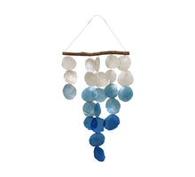 Hanger driftwood with gradient capiz 38x2x60cm Blue mix