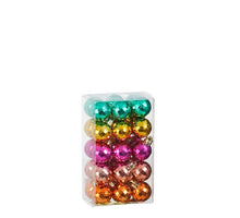 Bal onbreekbaar goud groen roze oranje fuchsia 30 stuks - d2,5cm