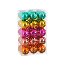 Bal onbreekbaar goud groen roze oranje fuchsia 30 stuks - d6cm