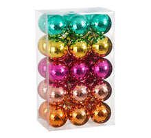 Bal onbreekbaar goud groen roze oranje fuchsia 30 stuks - d8cm