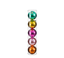 Bal onbreekbaar goud groen roze oranje fuchsia 5 stuks - d15cm