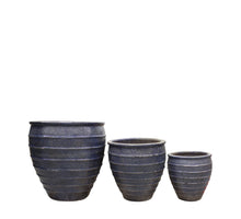 Set/3 Planter terracotta 55x55x56cm Dark blue