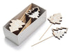Wooden Xmas tree pick 7cm 24pcs
