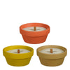Candle citronella orange brown lime 3 assorted - h5.7xd12cm