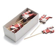 Wooden Santa pick 7cm 24pcs