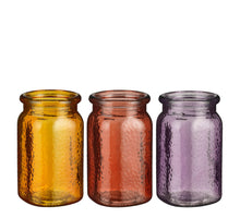 Sally vaas glas geel lila perzik 3 assorti - h16,5xd9,5cm