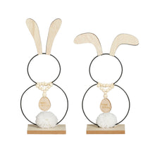 Decoratie konijn bruin 2 assorti FSC 100% - l11xb5xh27,5cm