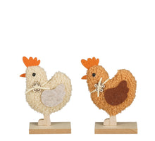 Decoration chicken brown l.brown 2 assorted FSC 100% - l7xb4.5xh12cm