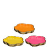 Decorative bowl flower pink orange yellow 3 assorted - h1.5xd11cm - aluminum