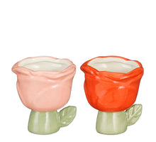 Pot roos roze rood 2 assorti - l11xb10xh11cm