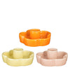 Kandelaar roze l.geel oranje 3 assorti - h4xd9cm