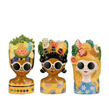 Funny pot blauw geel oranje 3 assorti - l9,5xb8,5xh17,5cm