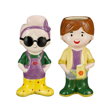 Funny pot lila geel 2 assorti - l10xb8,5xh21cm