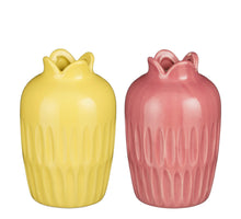 Ivon vaas geel roze 2 assorti - h14xd9,5cm