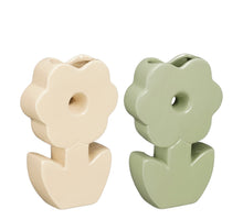 Decoratie bloem l.groen l.geel 2 assorti - l13,5xb4,5xh21cm