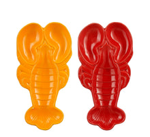 Bord kreeft oranje rood 2 assorti - l28xb15xh3,5cm