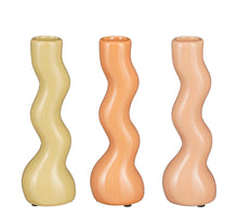 Kandelaar oranje groen roze 3 assorti - h17xd5,5cm