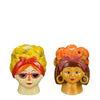 Funny candlestick yellow orange 2 assorted - h10.5xd8cm