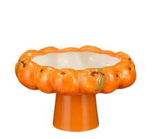 Schaal op voet oranje - h14xd25cm