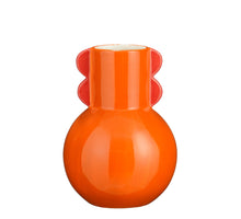Maya vaas oranje - l12,5xb12,5xh18cm